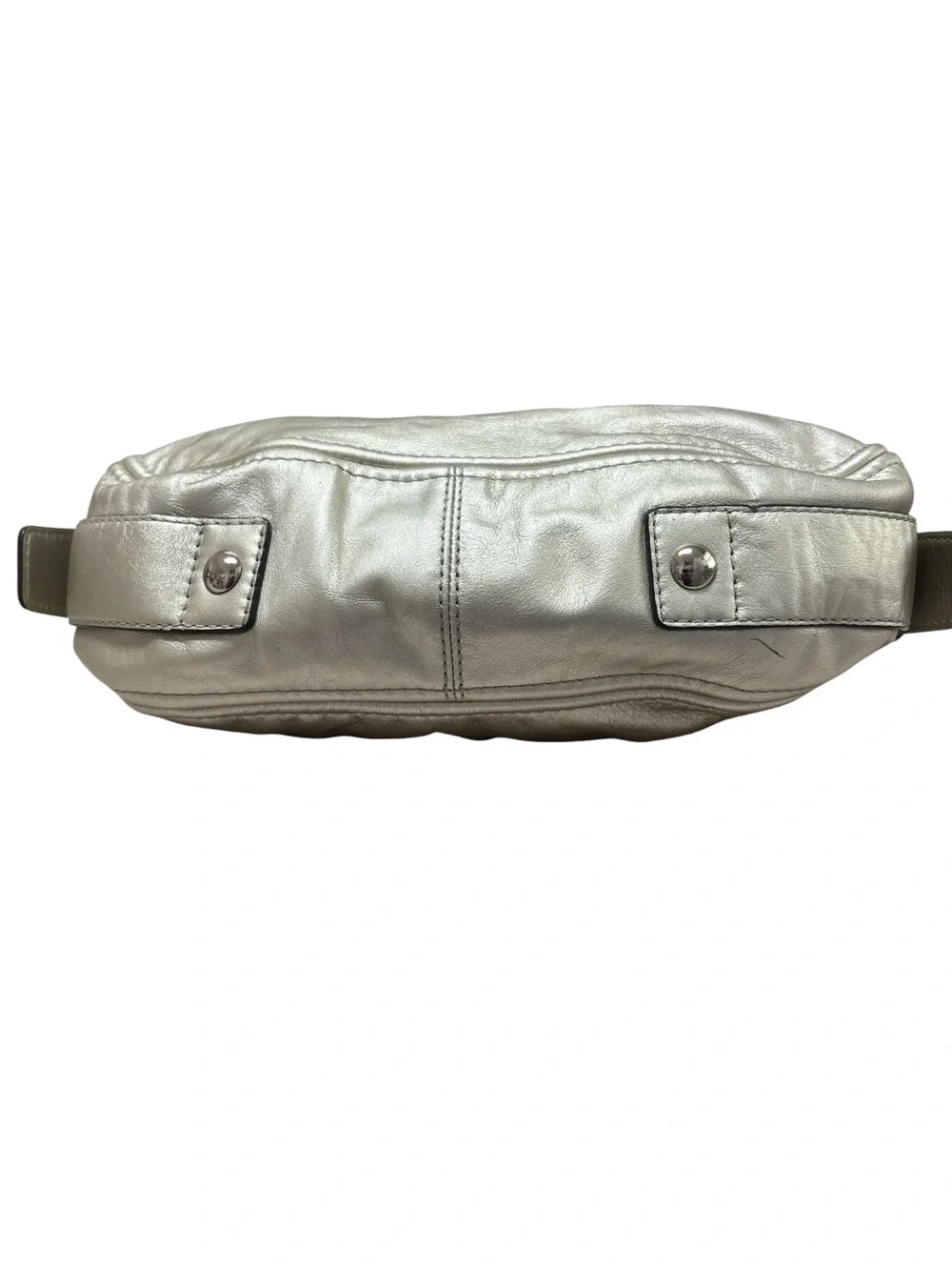 Y2K Coach Metallic Silver Leather Zoe Hobo Bag - Picture 10 of 13
